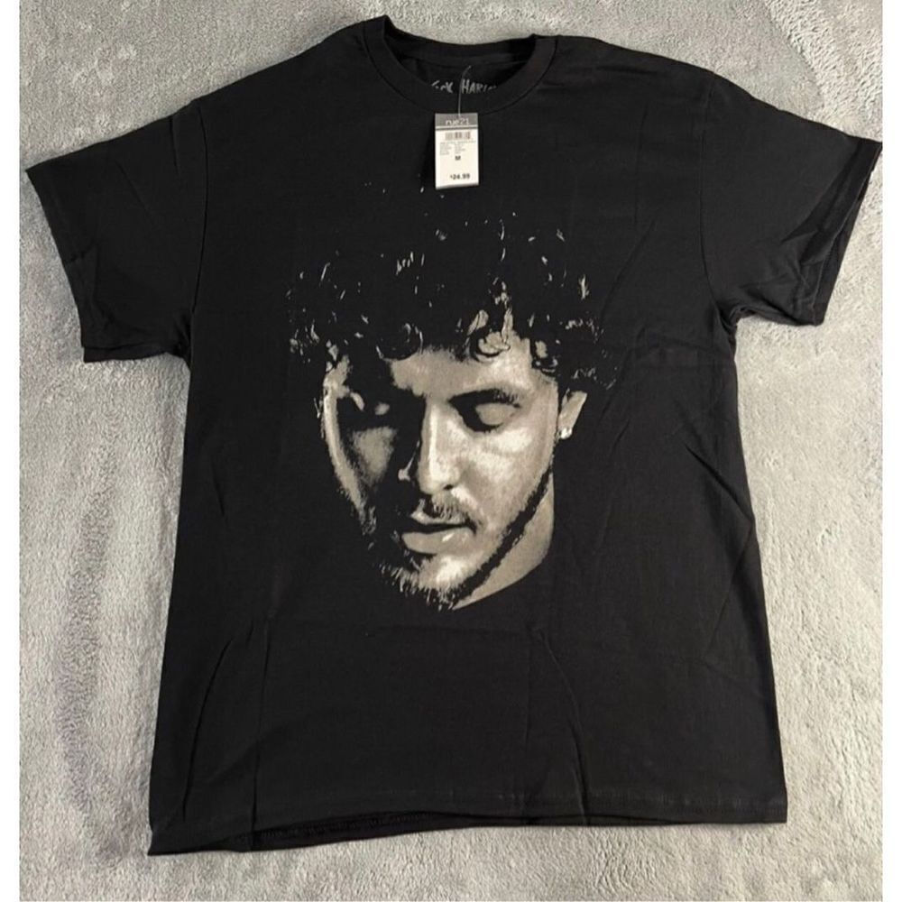 Jack Harlow Portrait Graphic T-shirt Brand‎ New Black- Size-Medium